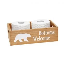 Three Piece Decorative Wood Bathroom Set, Large, Cabin/Lodge/Rustic