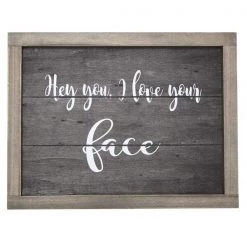 Three Piece Decorative Wood Bathroom Set, Large, Cheeky