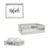 Elegant Designs Three Piece Decorative Wood Bathroom Set, Small, Inspirational