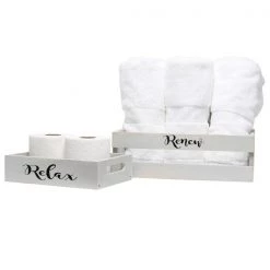 Three Piece Decorative Wood Bathroom Set, Small, Inspirational