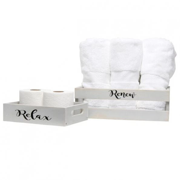 Three Piece Decorative Wood Bathroom Set, Small, Inspirational