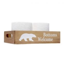 Three Piece Decorative Wood Bathroom Set, Small, Cabin/Lodge/Rustic