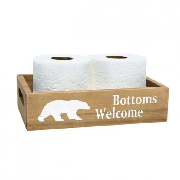 Three Piece Decorative Wood Bathroom Set, Small, Cabin/Lodge/Rustic