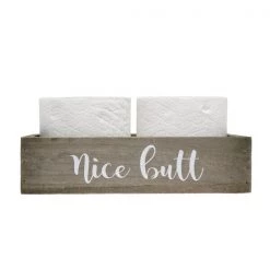 Three Piece Decorative Wood Bathroom Set, Small, Cheeky