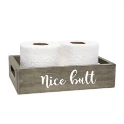 Three Piece Decorative Wood Bathroom Set, Small, Cheeky