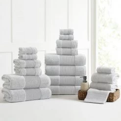 Air Cloud 18-Piece towel set Soft Gray
