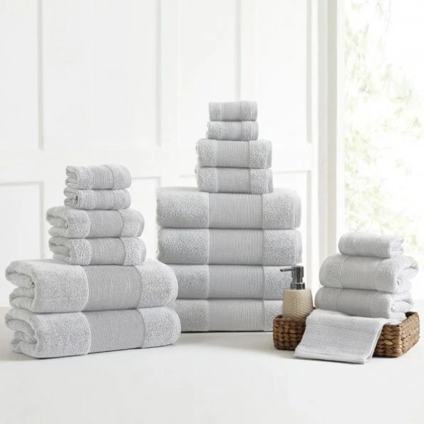 Air Cloud 18-Piece towel set Soft Gray