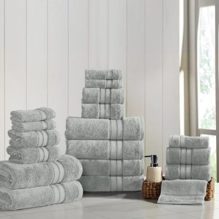 Modern Threads 18 Piece SpunLoft™ towel set Gray