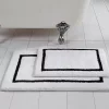 Modern Threads 2-Pack Reversible Contrast Stripe Bath Mat Set Black
