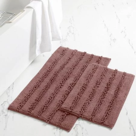 Modern Threads 2pk Chenile Bath mat Rosewood