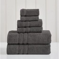 Modern Threads 100% Pima Cotton 6 Piece Towel Set Coal