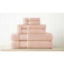 6-Piece 100% Turkish cotton towel set Blush