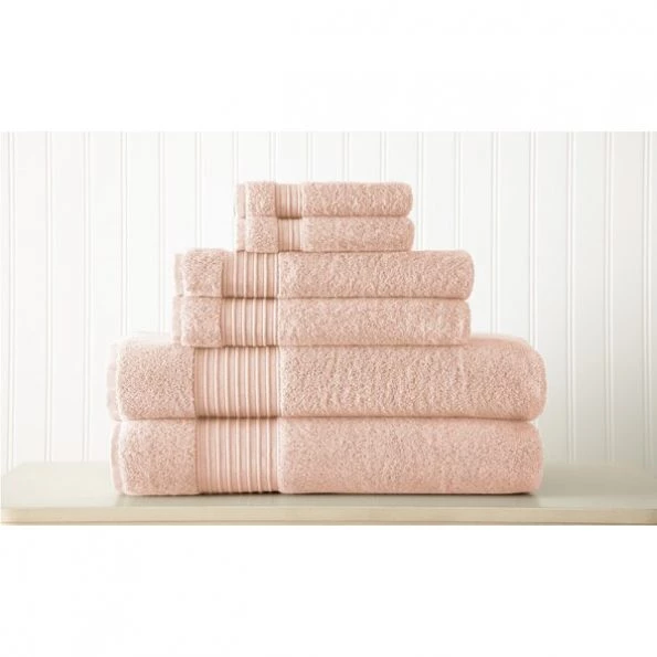 6-Piece 100% Turkish cotton towel set Blush