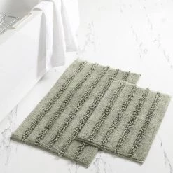Modern Threads 2pk Chenile Bath mat Sage