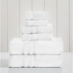 Modern Threads 100% Pima Cotton 6 Piece Towel Set White