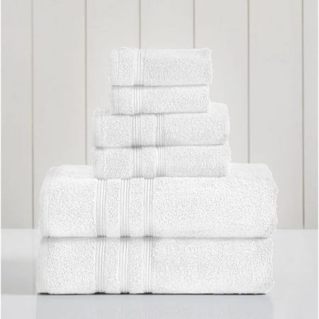 Modern Threads 100% Pima Cotton 6 Piece Towel Set White
