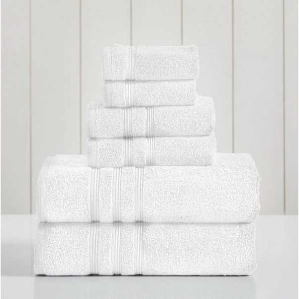 Modern Threads 100% Pima Cotton 6 Piece Towel Set White