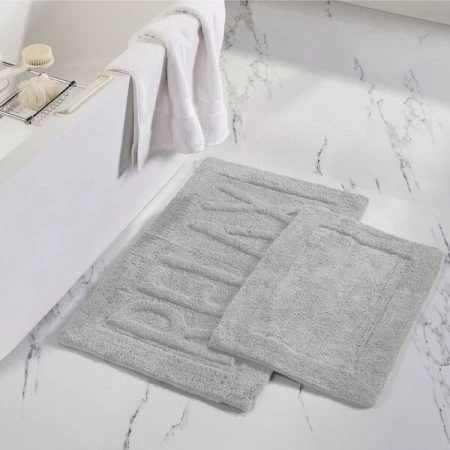 Modern Threads 2pk 100% Cotton Bath mat "Relax" Cloud