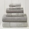 Modern Threads 6-Piece Yarn Dyed Cobblestone Jacquard Towel Set Silver