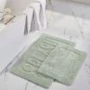 Modern Threads 2pk 100% Cotton Bath mat "Splash" Sage
