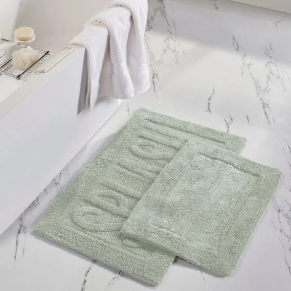 2pk 100% Cotton Bath mat "Splash" Sage