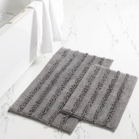 Modern Threads 2pk Chenile Bath mat Charcoal