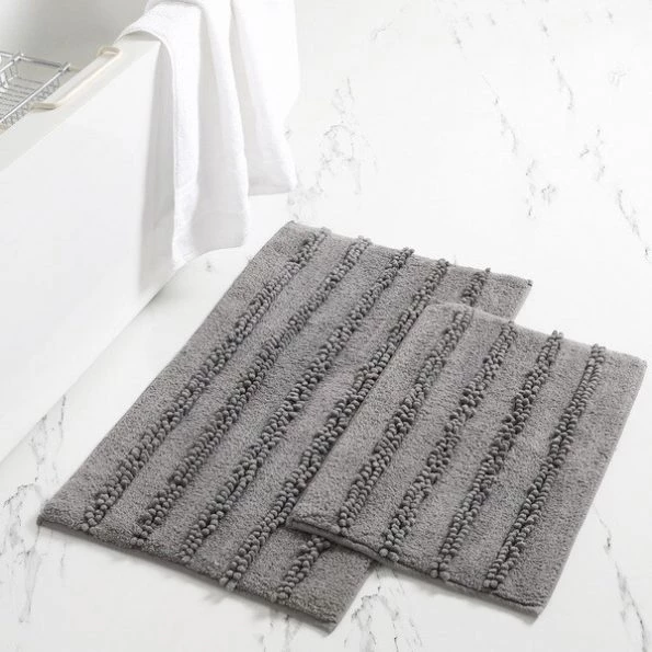 2pk Chenile Bath mat Charcoal