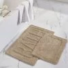 Modern Threads 2pk 100% Cotton Bath mat "Bath" Khaki