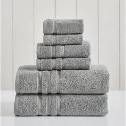 Modern Threads 100% Pima Cotton 6 Piece Towel Set Stone