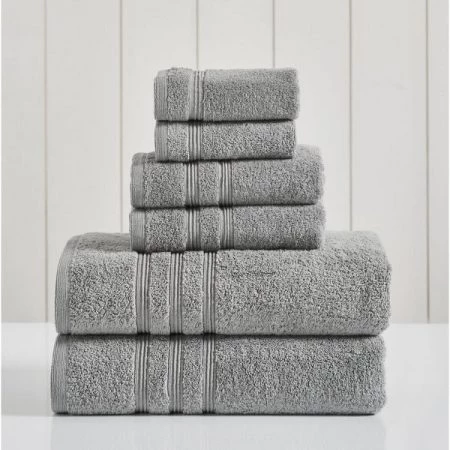 Modern Threads 100% Pima Cotton 6 Piece Towel Set Stone