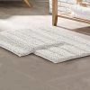 Modern Threads 2-Pack Chenille Noodle with non-slip backing bath mat set White