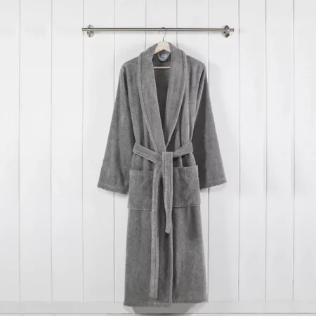 Modern Threads 100 % Cotton Classic bathrobe with Shawl collar Stone Large/X Large