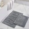 Modern Threads 2pk 100% Cotton Bath mat "Bath" Charcoal