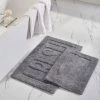 Modern Threads 2pk 100% Cotton Bath mat "Fresh" Charcoal