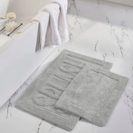 Modern Threads 2pk 100% Cotton Bath mat "Splash" Cloud