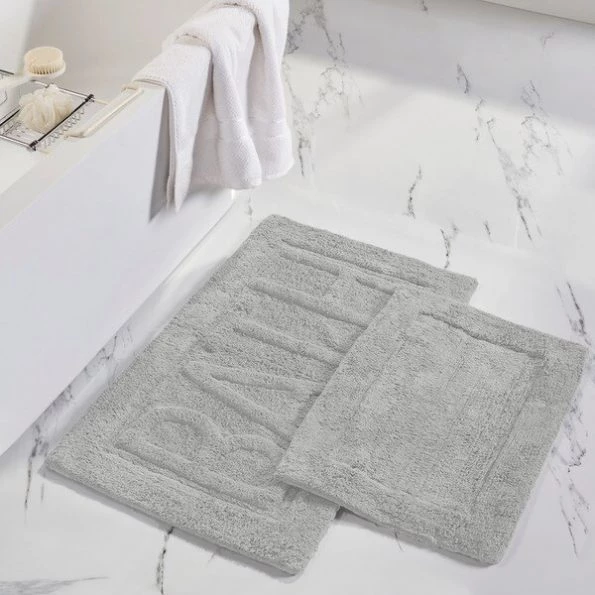 Modern Threads 2pk 100% Cotton Bath mat "Bath" Cloud 1 2pk 100% Cotton Bath mat "Bath" Cloud
