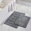 Modern Threads 2pk 100% Cotton Bath mat "Relax" Charcoal
