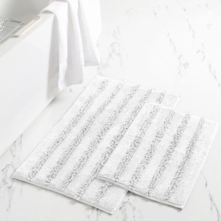 Modern Threads 2pk Chenile Bath mat White