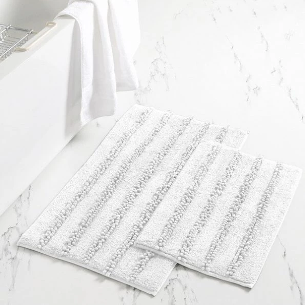 2pk Chenile Bath mat White