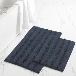 2pk Chenile Bath mat Denim