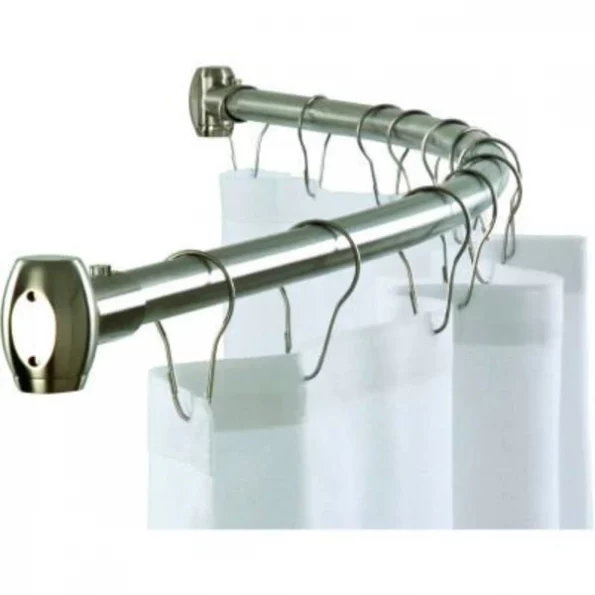 Bradley Corporation 58"W Shower Curtain Rod, Satin Stainless Steel –