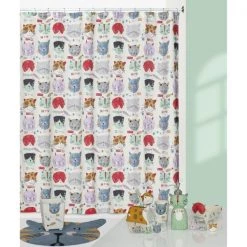 Creative Bath Kitty Shower Curtain 3 Kitty Shower Curtain
