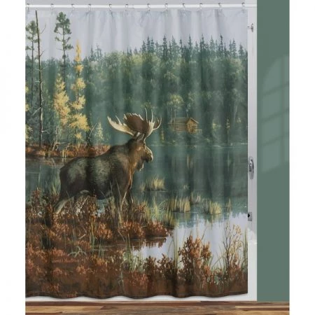 Hautman Brothers Back Bay Moose Shower Curtain