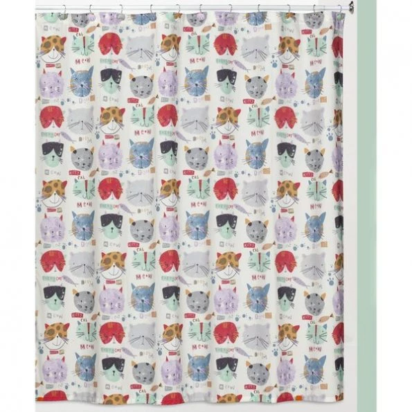 Creative Bath Kitty Shower Curtain 1 Kitty Shower Curtain