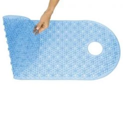 Long Oval Shower Mat – Blue