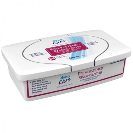 Dynarex Premoistened Adult Washcloths - 9" x 13" - Tub