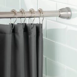 Forma Silver Stainless Steel Tension Curtain Rod