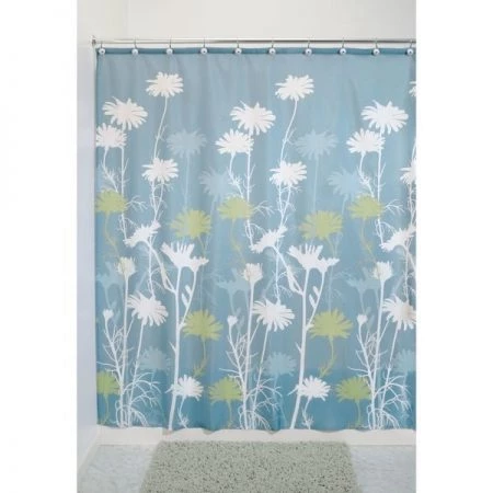Idesign Daizy 72 in. H X 72 in. W Blue Floral Shower Curtain Polyester