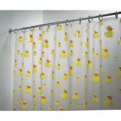 iDesign 72 in. H X 72 in. W Frost Ducks Shower Curtain Vinyl