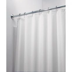 iDesign 78 in. H X 54 in. W White Solid Shower Curtain Polyester